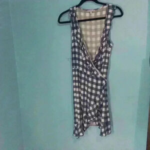 Charlotte Russe blue white, cottage, tie front,boho, festival, Prairie size L